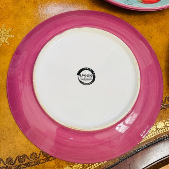 Dansk Ratatouille 10.5" Dinner Handpainted Plates Set 4 Eggplant Pepper Tomato - Picture 3 of 4